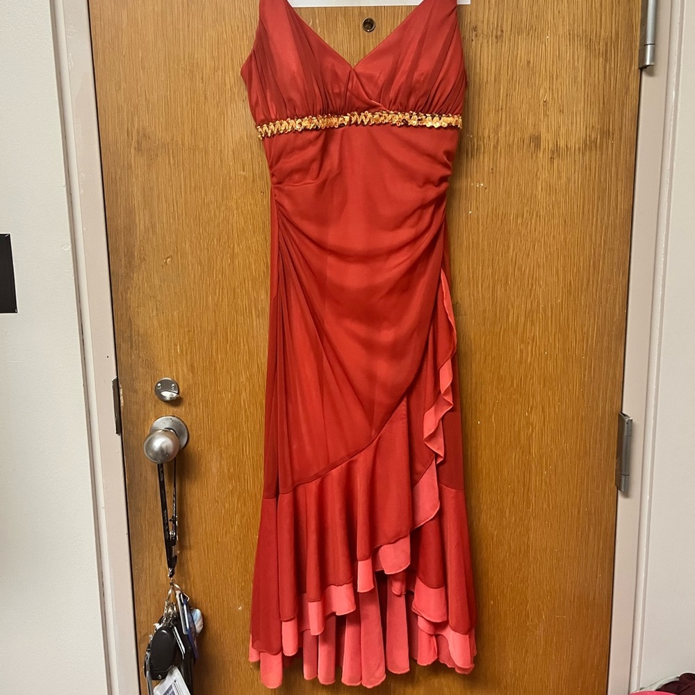 Vintage orange flowy dress